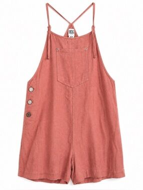 BDG Urban Outfitters Pink Linen Blend Romper Short Overalls Size 4
